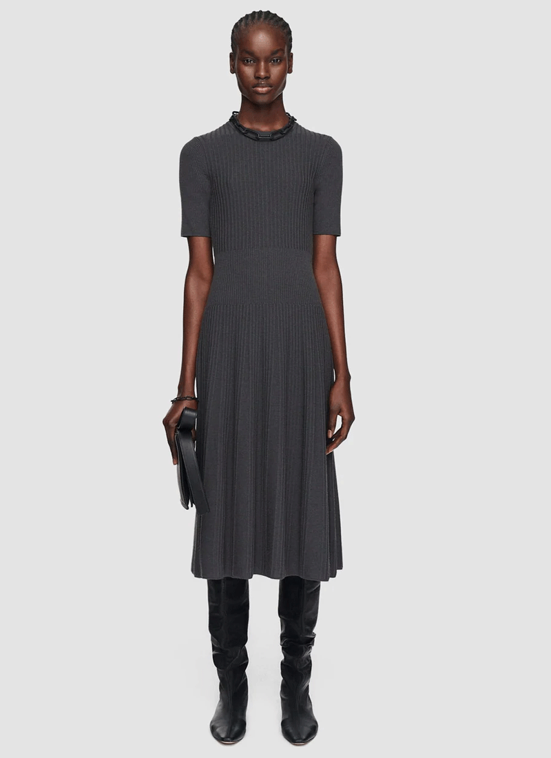 JOSEPH Short Sleeve Merino Rib Dress