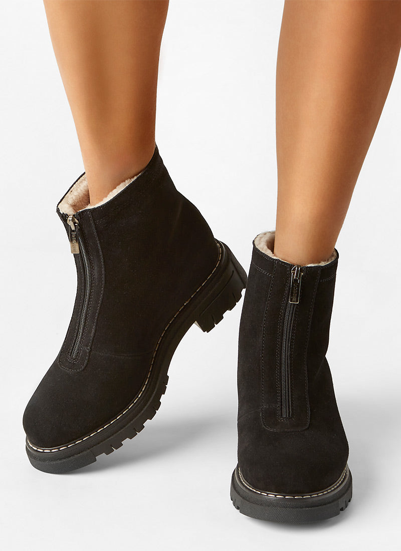 Black suede shooties best sale