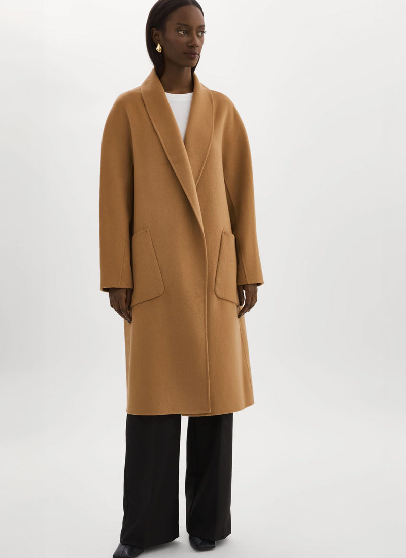 LAMARQUE Thara Shawl Collar Wool Coat