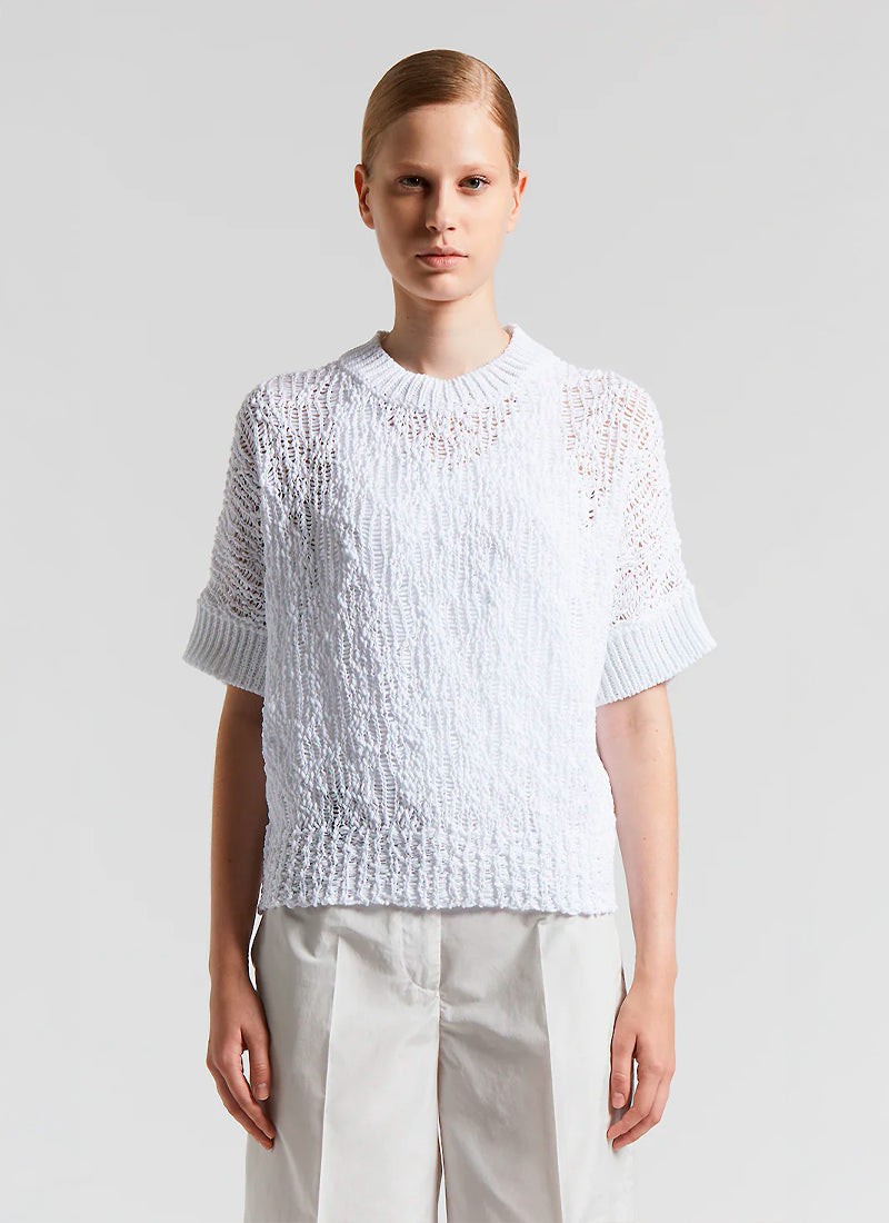 Peserico Malfilè Yarn Short Sleeve Sweater