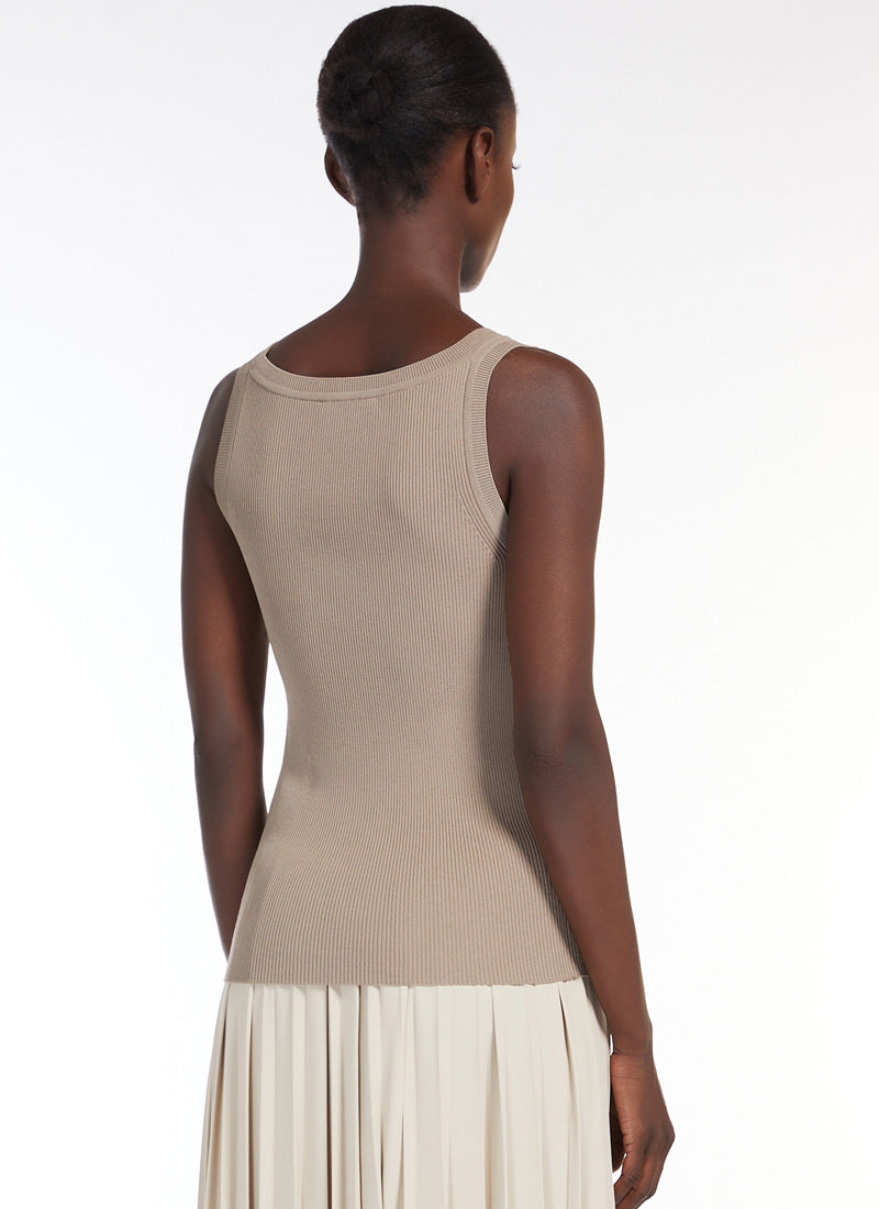 Max Mara Leisure Siro Ribbed Viscose Crepe Tank