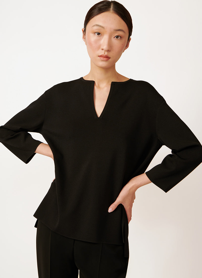 MM Sottile Viscose Crepe Long-Sleeve Top