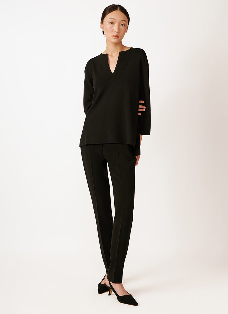 MM Sottile Viscose Crepe Long-Sleeve Top