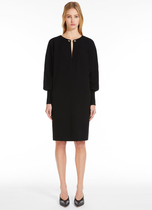 Max Mara Studio Asti Cady Long Sleeve Dress with Knit Cuff