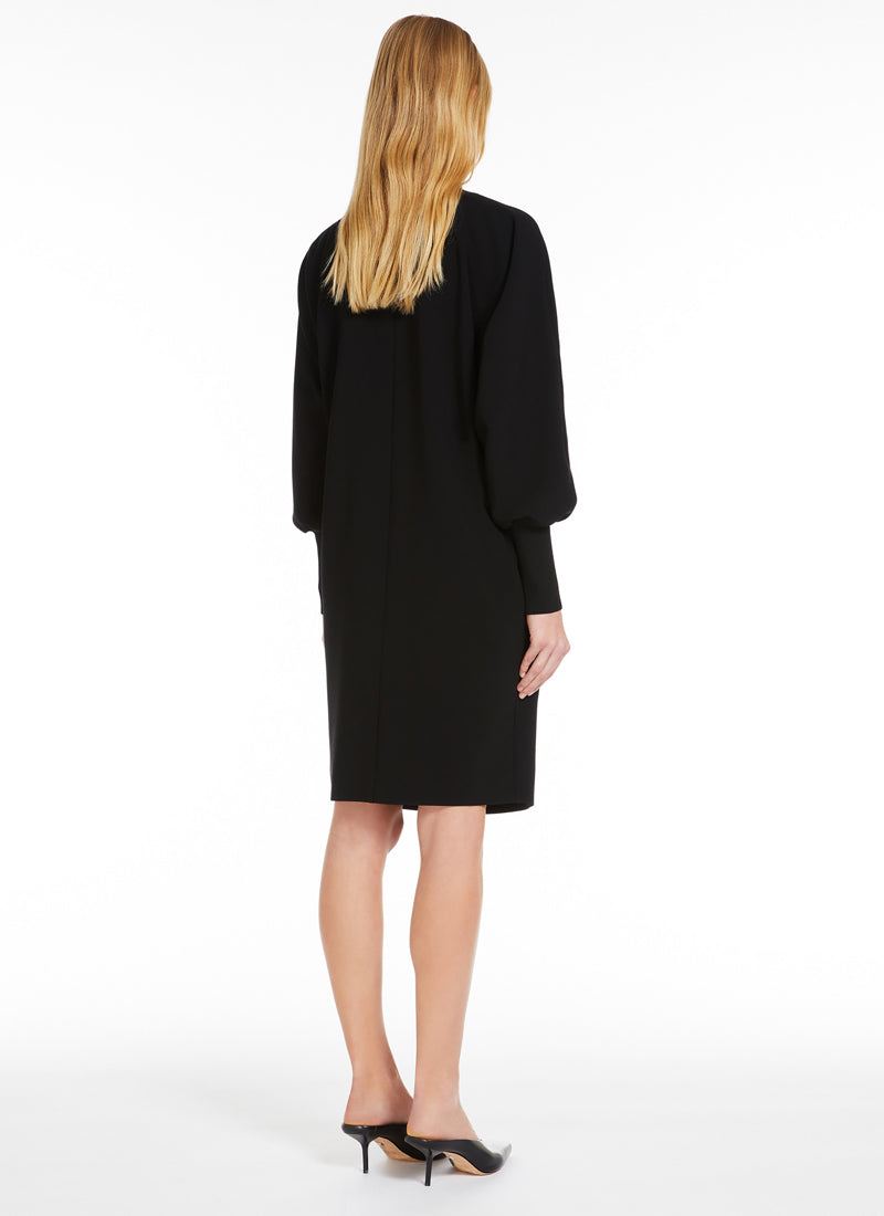 Max Mara Studio Asti Cady Long Sleeve Dress with Knit Cuff