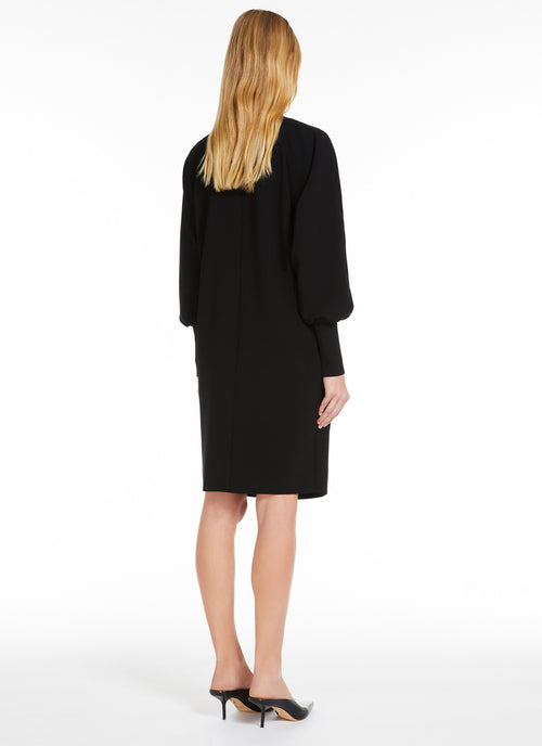 Max Mara Studio Asti Cady Long Sleeve Dress with Knit Cuff