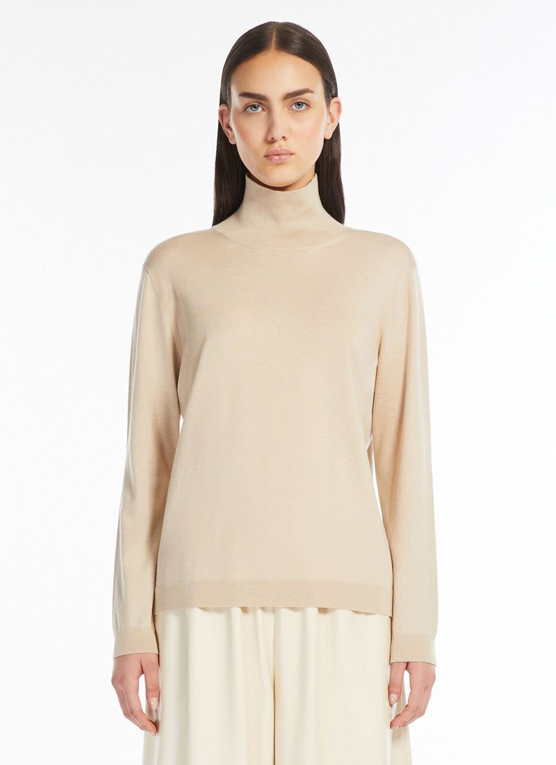 Max Mara Weekend Kiku Silk and Wool Polo Neck Sweater