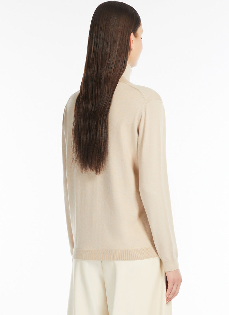 Max Mara Weekend Kiku Silk and Wool Polo Neck Sweater