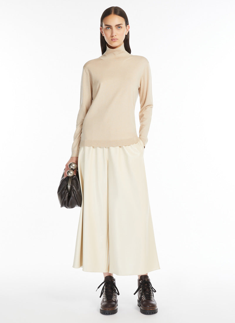 Kiku Silk and Wool Polo Neck Sweater