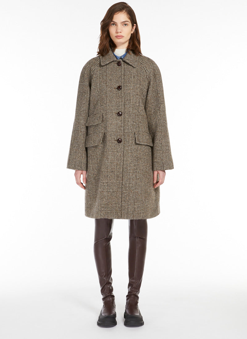 Max Mara Weekend Pitone Tweed Wool Midi Coat