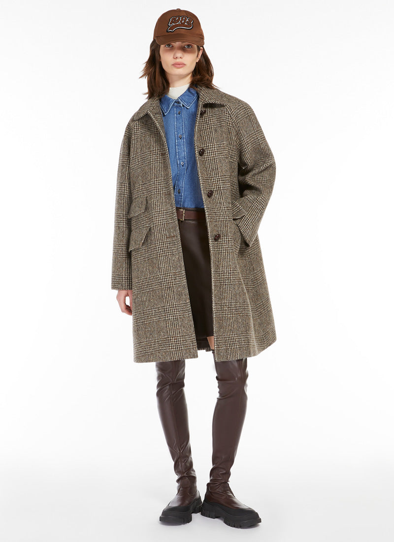 Max Mara Weekend Pitone Tweed Wool Midi Coat