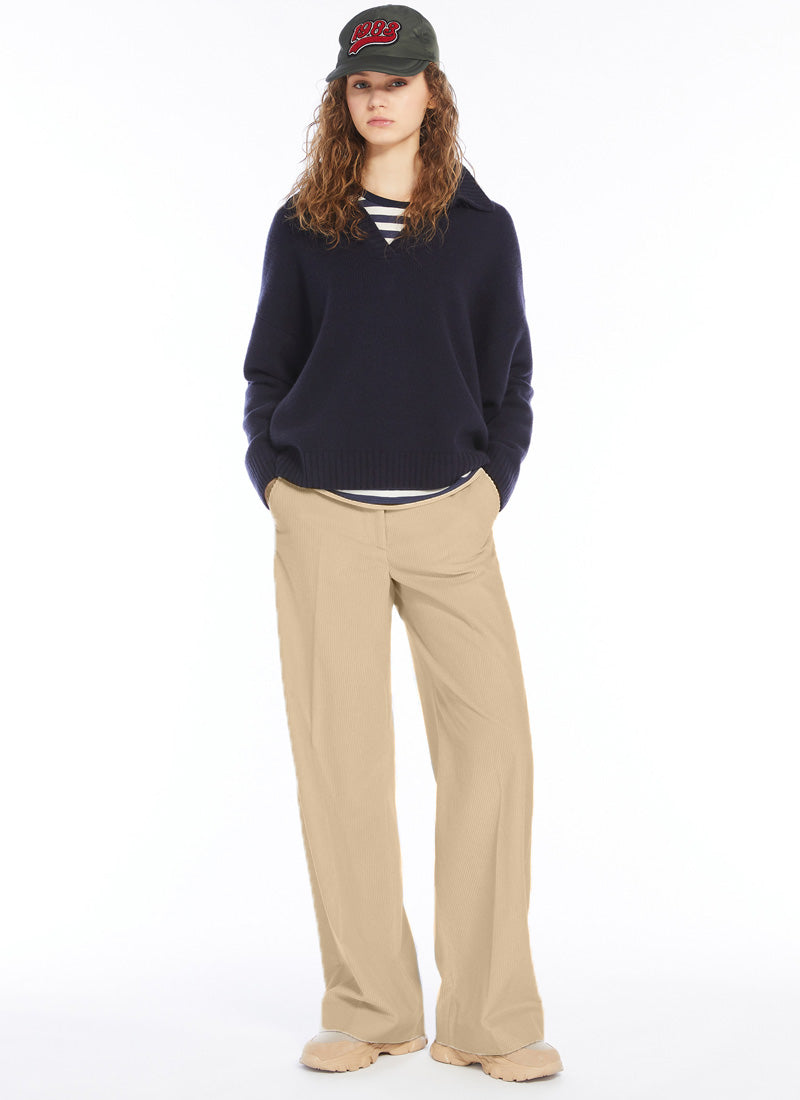 Max Mara Weekend Tania Wide-Leg Velvet Corduroy Trouser