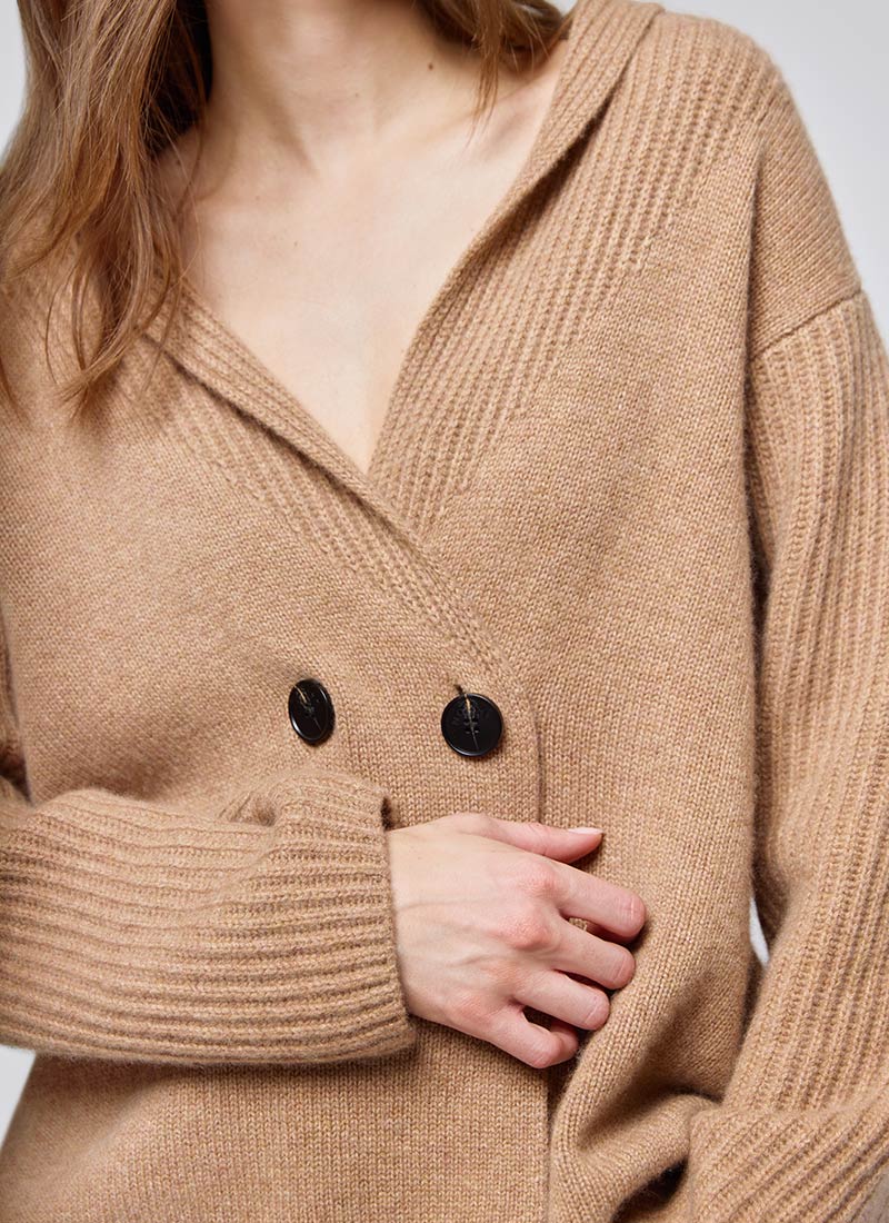 Cashmere Double-Breasted Cardigan