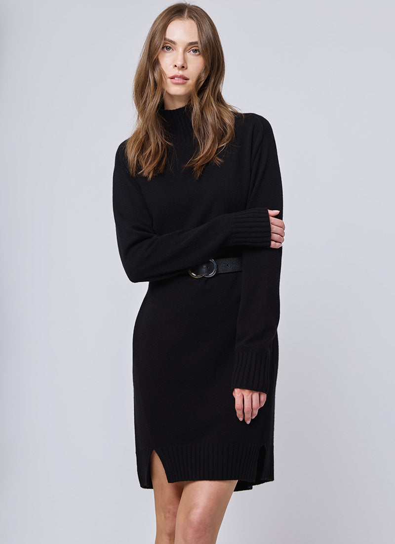 NOTSHY Cashmere Long-Sleeve Mock Neck Sweater Dress