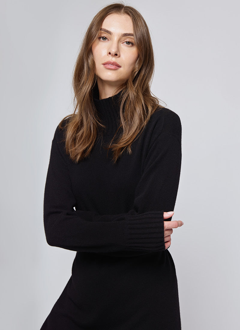 NOTSHY Cashmere Long-Sleeve Mock Neck Sweater Dress