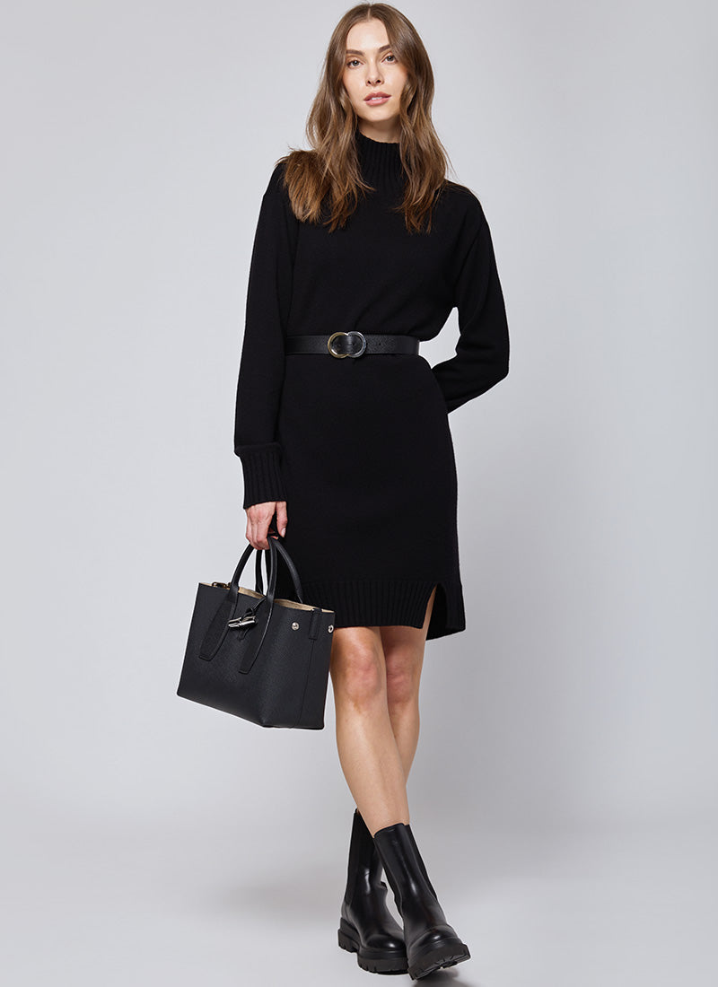 NOTSHY Cashmere Long-Sleeve Mock Neck Sweater Dress