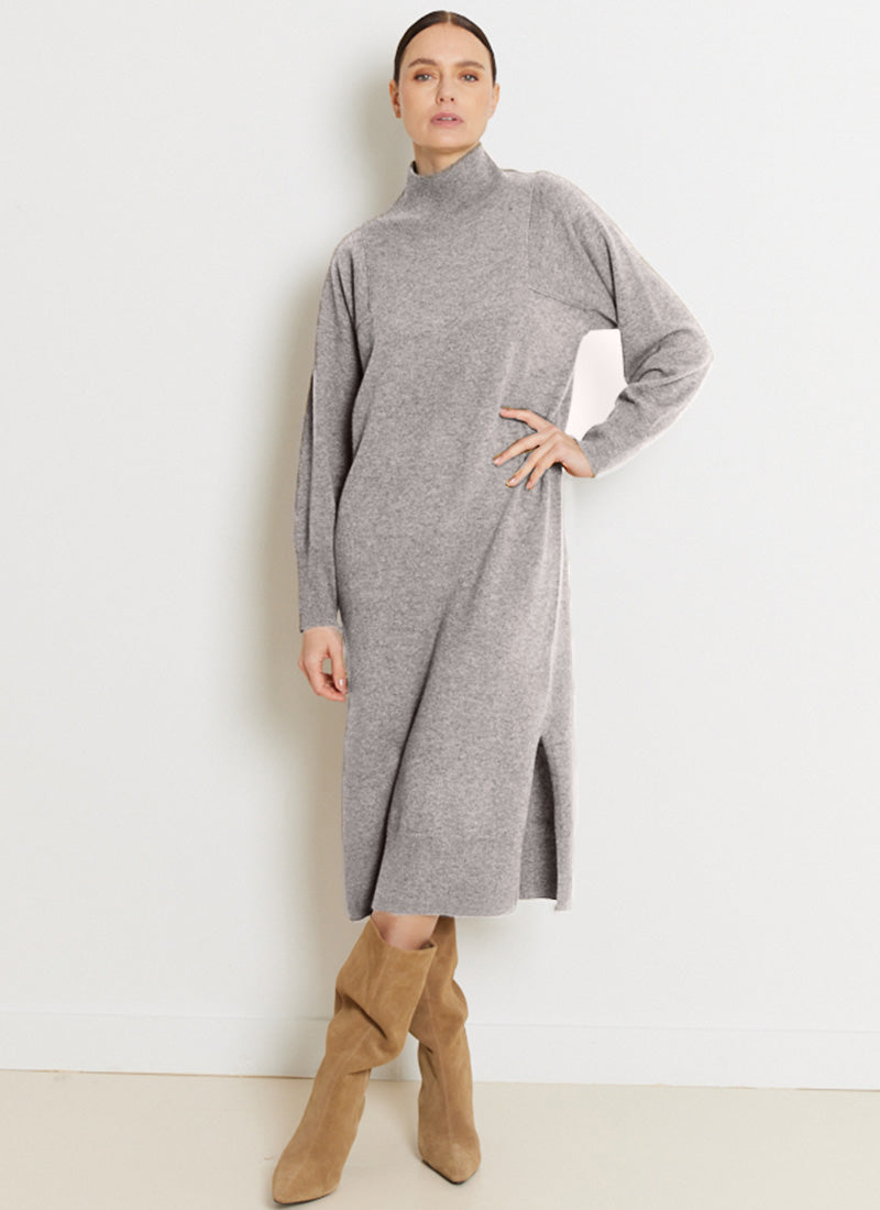 Notshy Cashmere Turtleneck Sweater Midi Dress