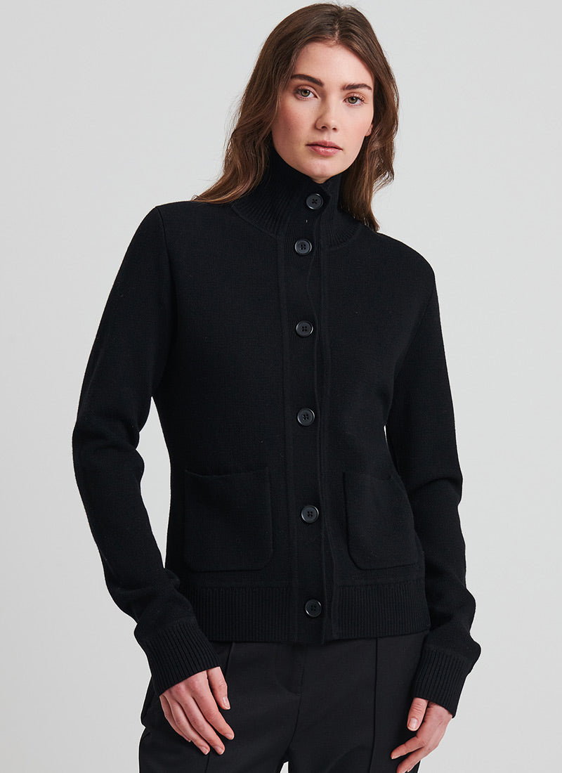 Patrick Assaraf Extra-Fine Merino Button-Up Cardigan