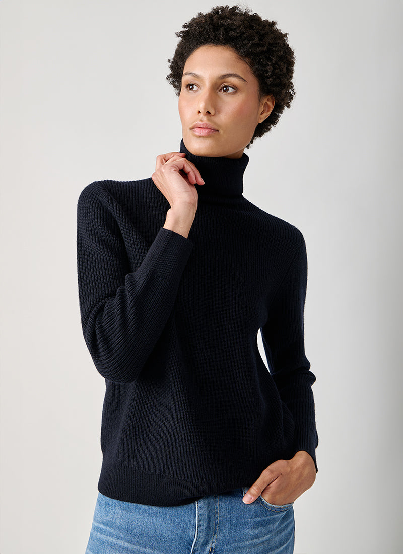 Boyfriend Ribbed Turtleneck Sweater