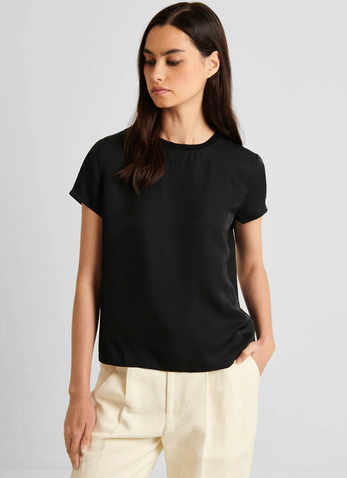 Patrick Assaraf Silk Short Sleeve Tee