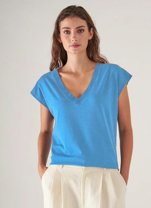 Patrick Assaraf Short Sleeve Iconic Sublime V Neck Dolman Tee