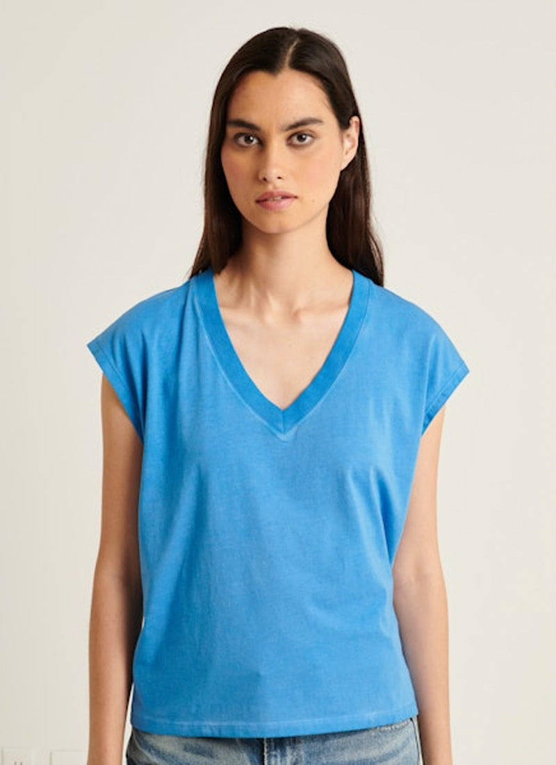 Patrick Assaraf Short Sleeve Iconic Sublime V Neck Dolman Tee