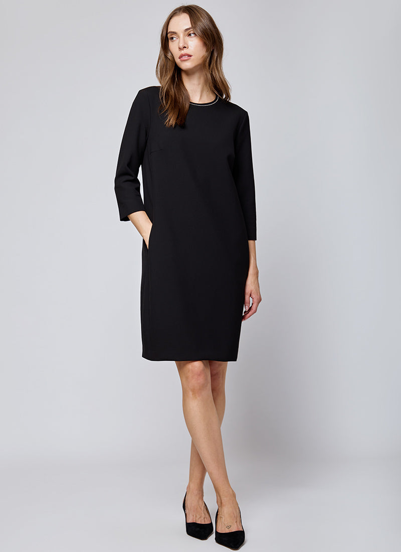 Peserico Bistretch Crewneck Midi Dress