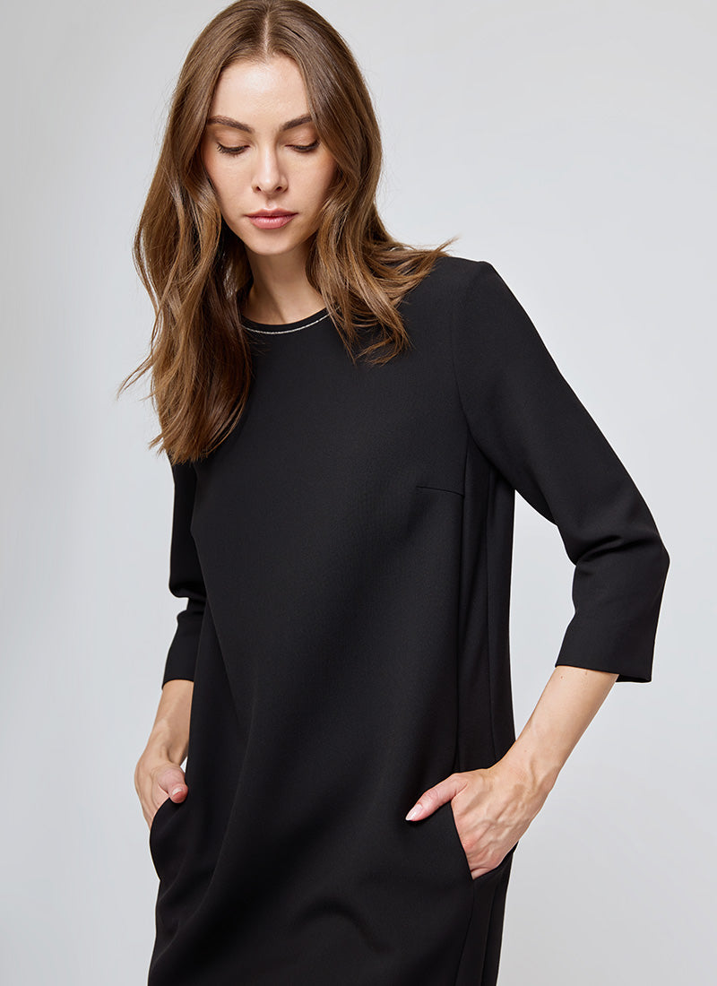 Peserico Bistretch Crewneck Midi Dress