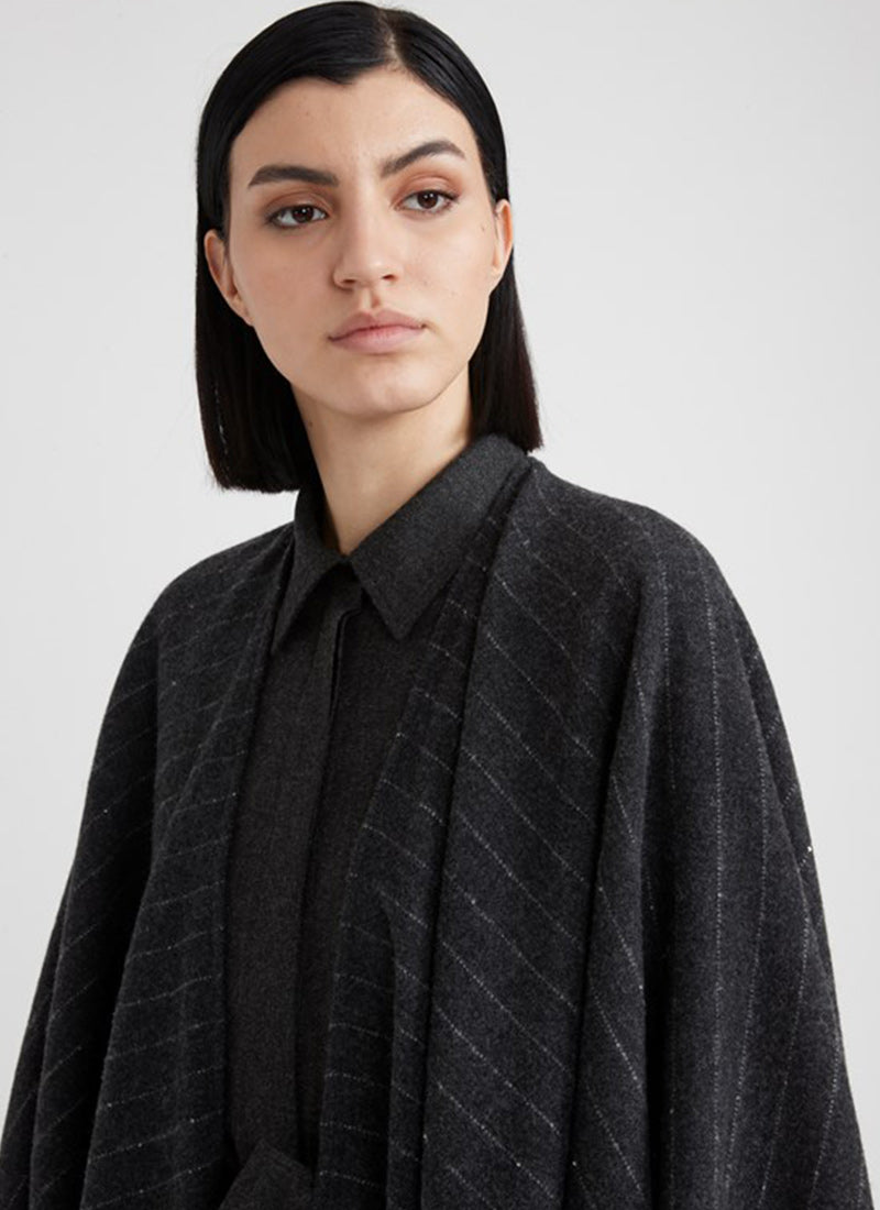 Peserico Wool and Cashmere Sequin Jacquard Cape