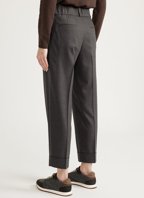 Peserico Wool and Cashmere Trouser with Dart Stretch