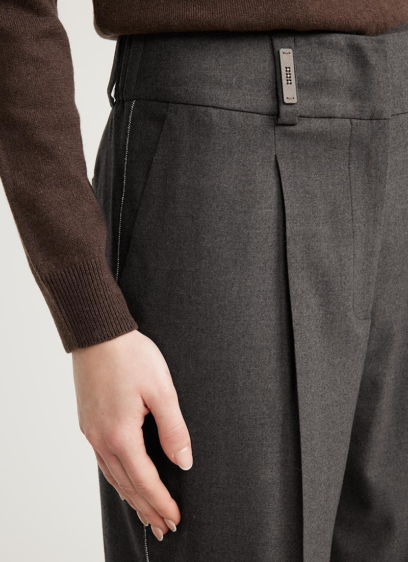 Peserico Wool and Cashmere Trouser with Dart Stretch