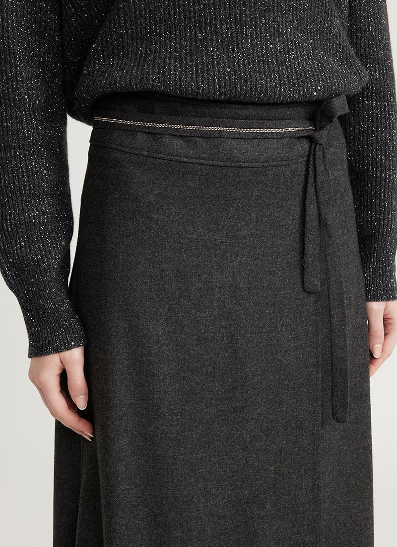 Peserico Wool Flannel Midi Skirt