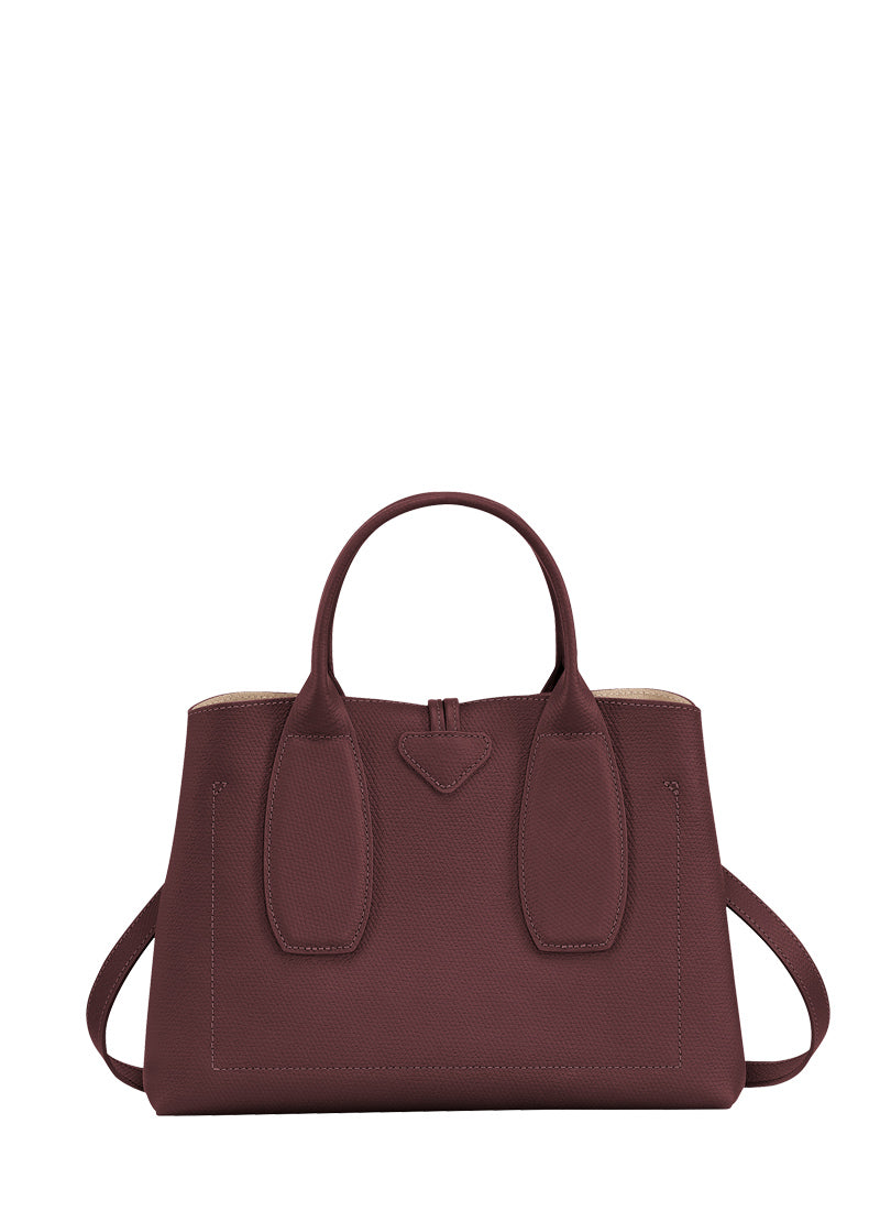 Longchamp Roseau M Plum Leather Bag