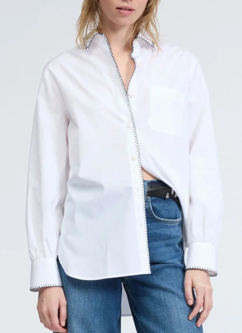 rag & bone Maxine Blanket Stitch Shirt