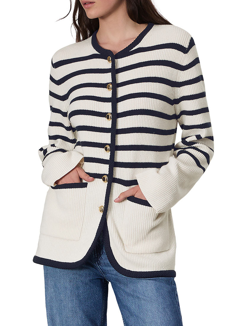 rag & bone Nancy Long Stripe Cardigan