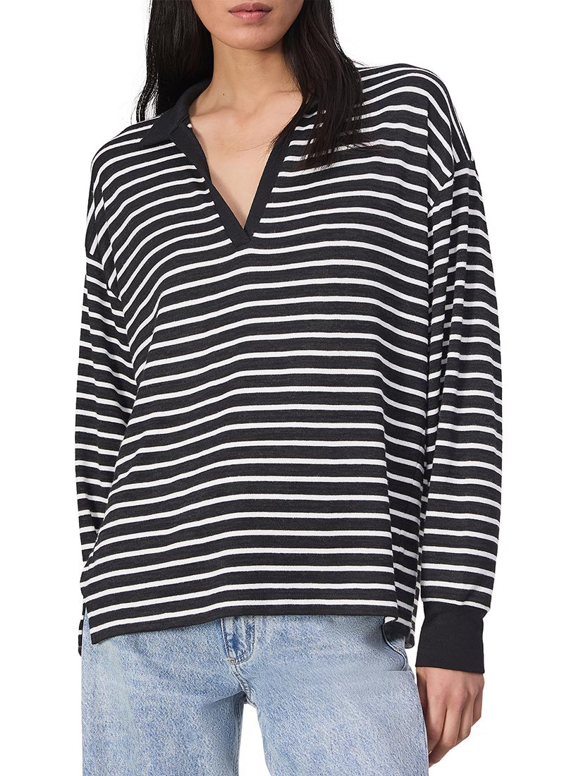 rag & bone The Knit Stripe Polo Sweater