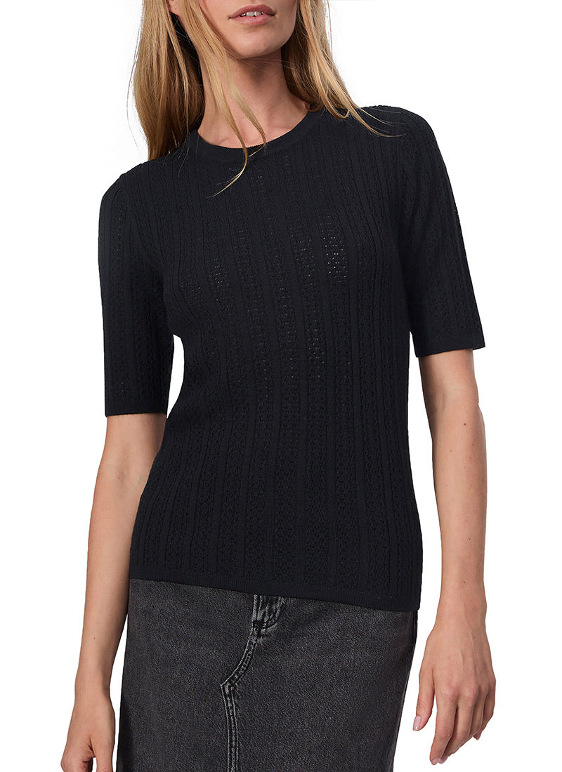 rag & bone Tina Short-Sleeve Merino Wool Sweater