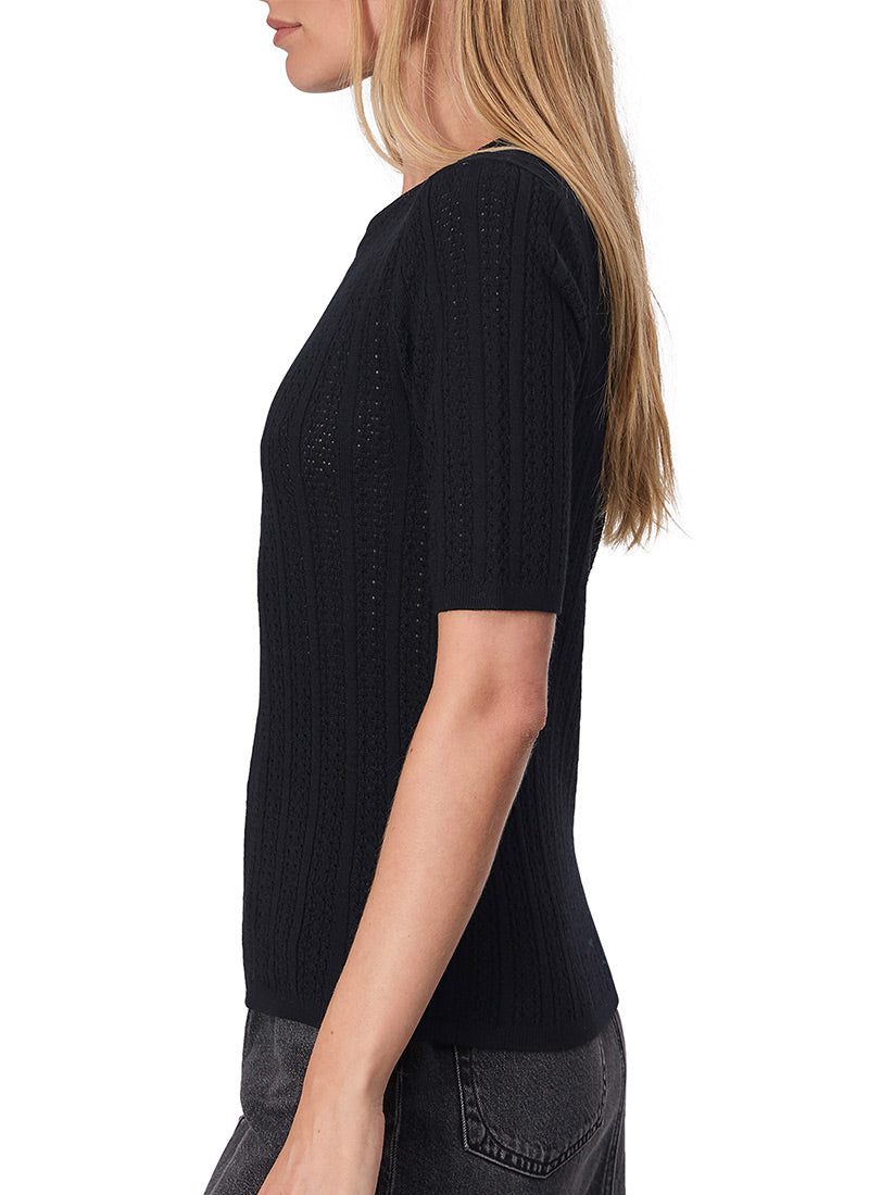 rag & bone Tina Short-Sleeve Merino Wool Sweater