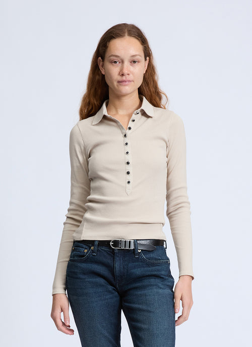 rag & bone The Essential Rib Button Polo