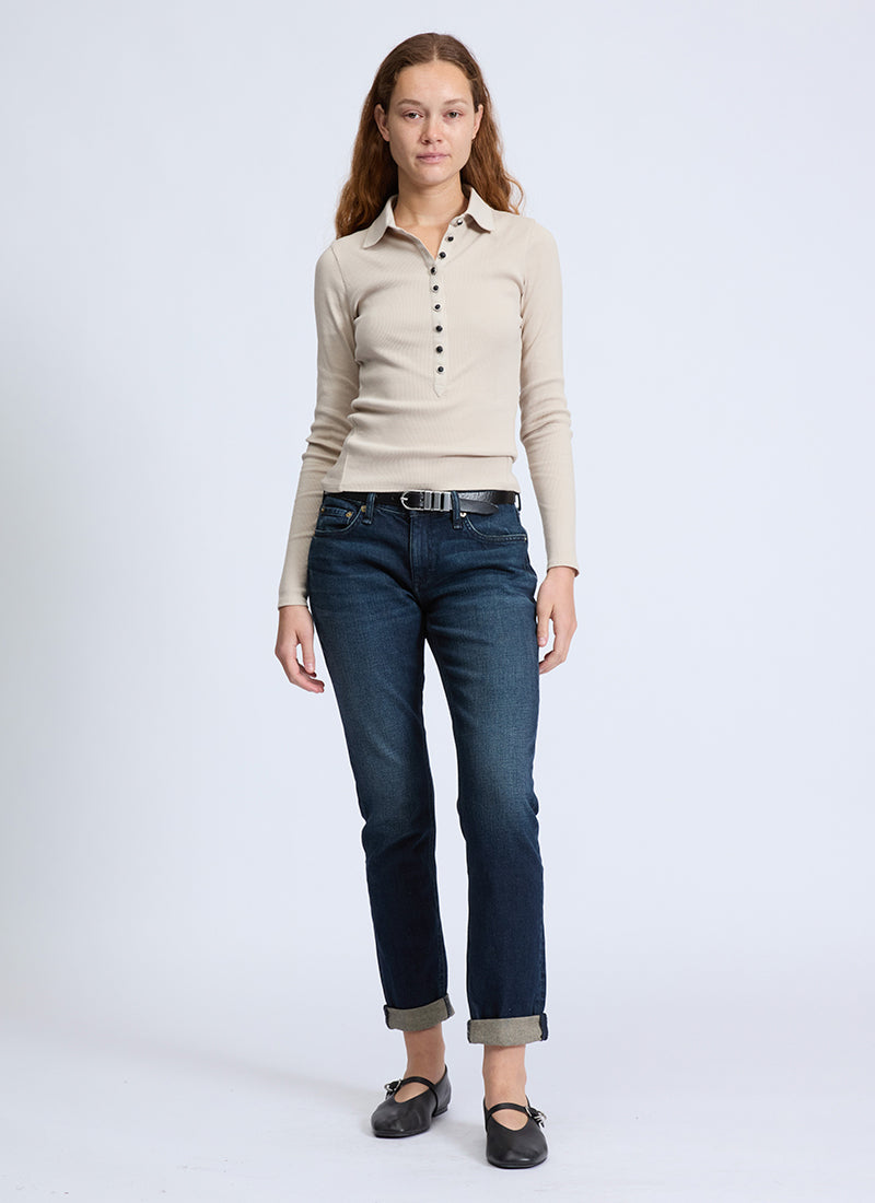 rag & bone The Essential Rib Button Polo