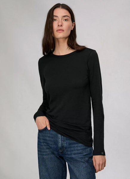 Rag & outlet Bone Silk Dean Shirt Black S Long Sleeve V Neck Sexy Party Cocktail NEW