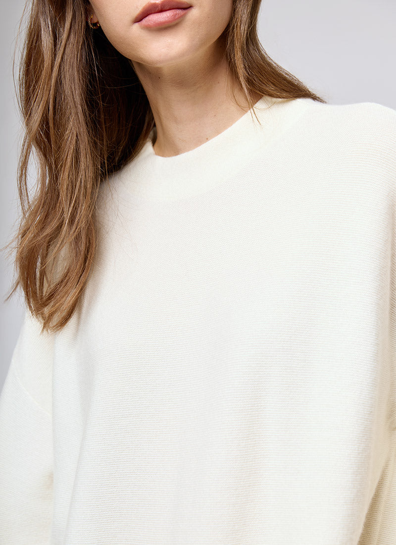 Repeat Long-Sleeve Shirttail Wool Cashmere Sweater