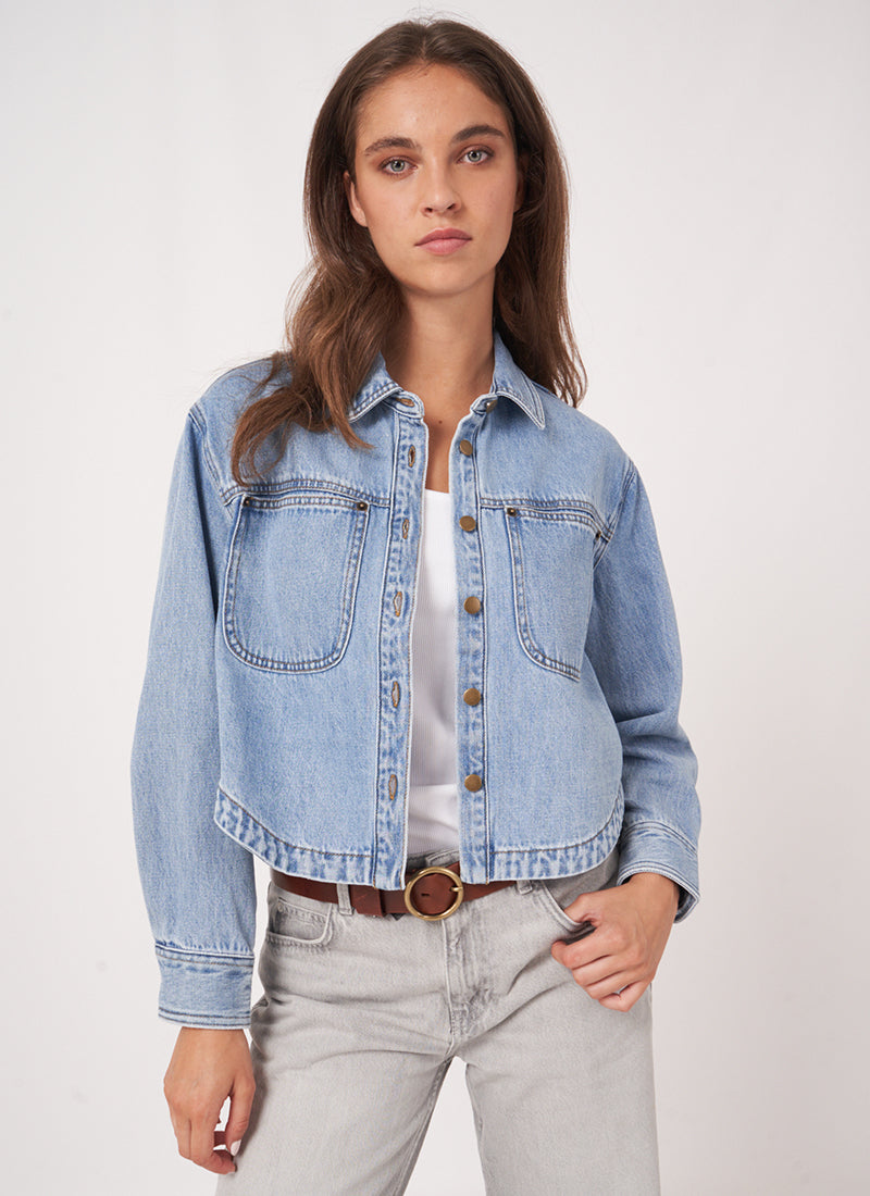 Repeat Cashmere Cropped Denim Shirt