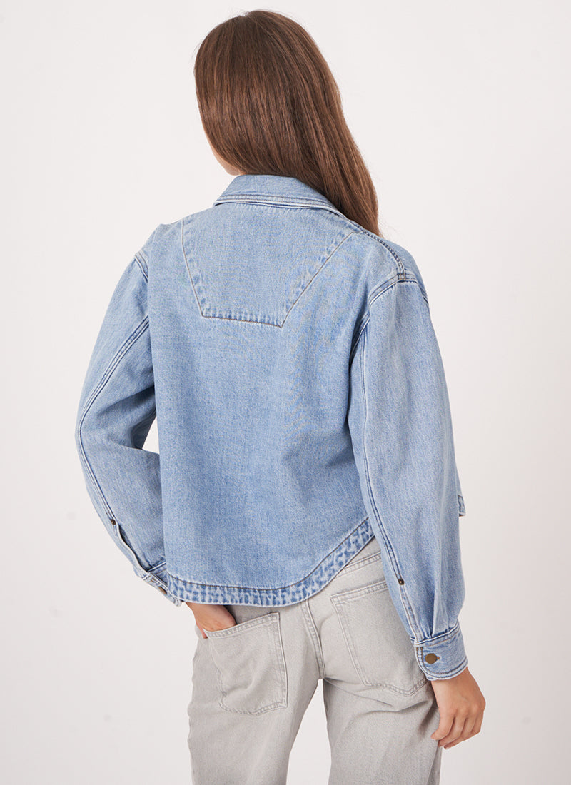 Repeat Cashmere Cropped Denim Shirt