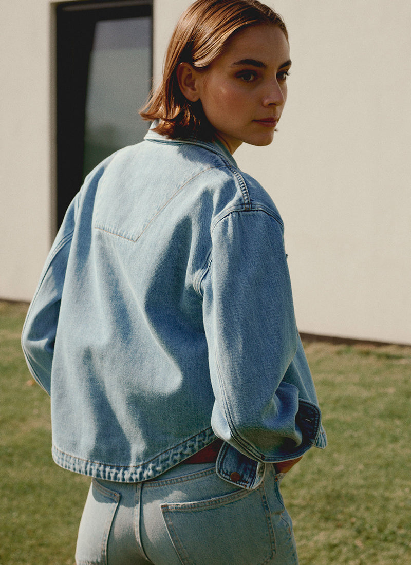 Repeat Cashmere Cropped Denim Shirt