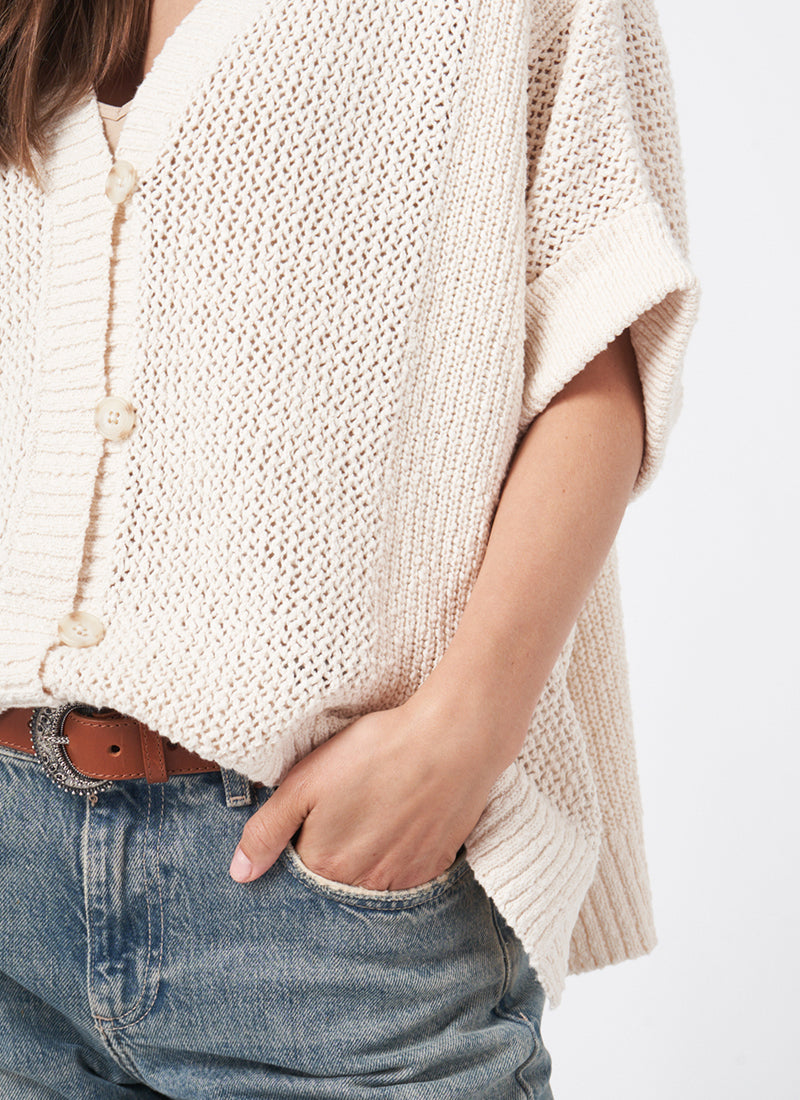 Repeat Cashmere Mid Sleeve Knitted Cardigan