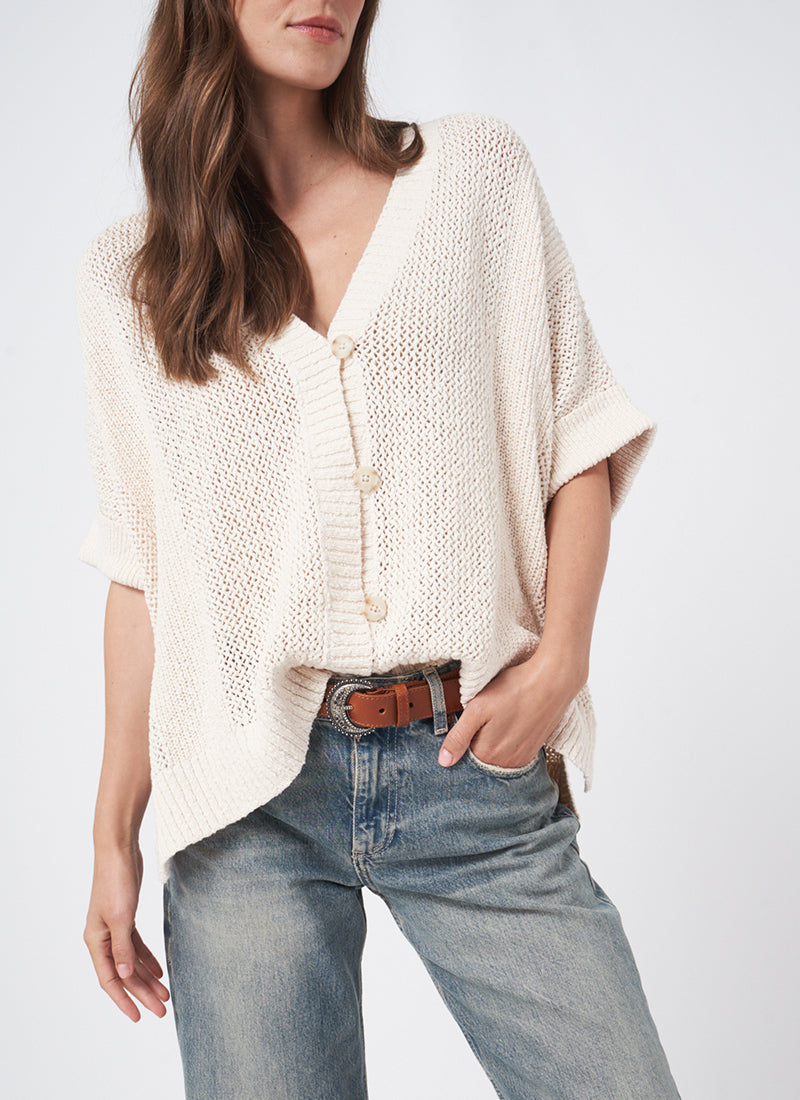 Repeat Cashmere Mid Sleeve Knitted Cardigan