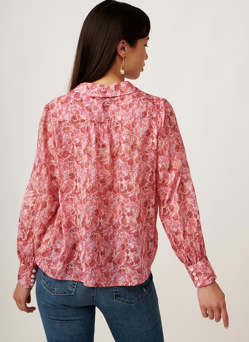 RIXO Blake Voile Print Blouse