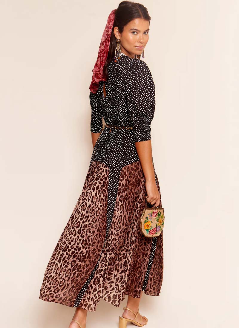 RIXO Meg Leopard Print Dress