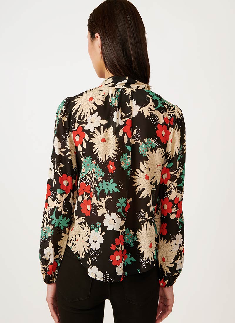 RIXO Moss Floral Print Blouse